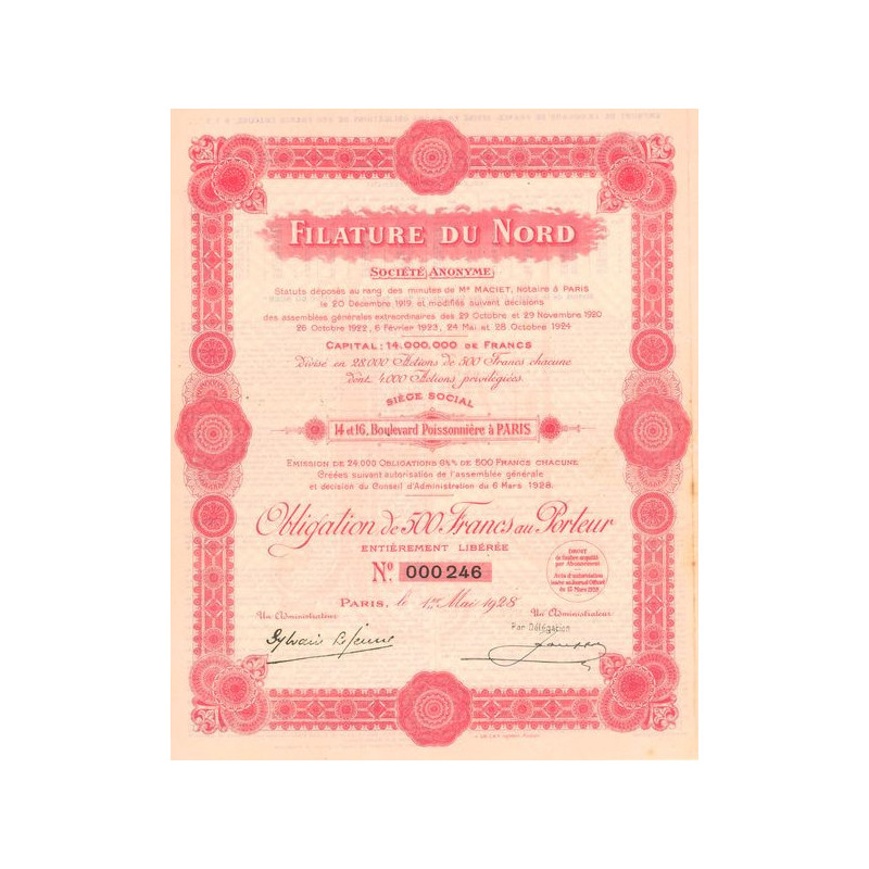 Filature du Nord (Obl 500 F)