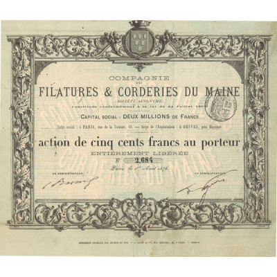 Cie des Filatures & Corderies du Maine (Act 500 F)