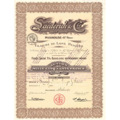 Saederich & Cie - Filature de Laine Peignée (Act 1500 F)