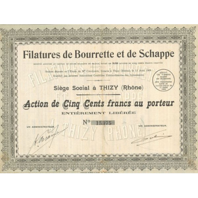 Filatures de Bourrette et de Schappe (Act 500 F)