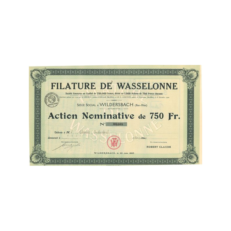 Filature de Wasselonne (Act Nomin 750 F)