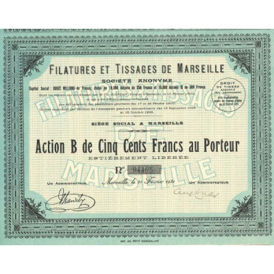 Filatures et Tissages de Marseille (Act B 500 F)
