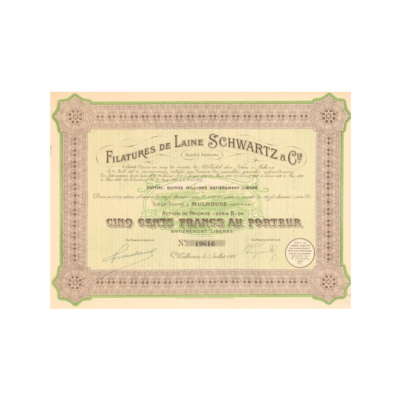 Filatures de Laine Schwartz & Cie (Act 500 F) (Verte)