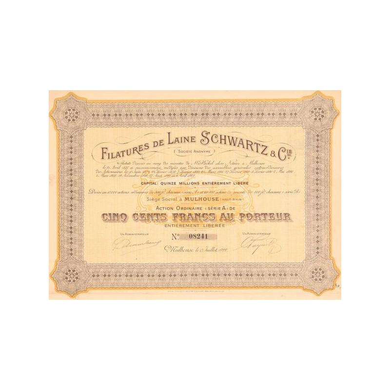 Filatures de Laine Schwartz & Cie (Act 500 F) (Jaune)
