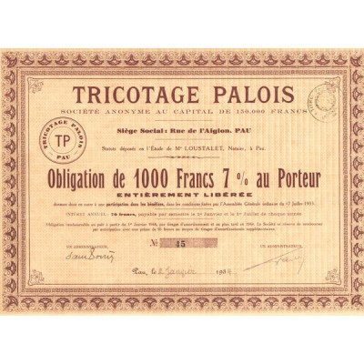 Tricotage Palois (Obl 1000 F 7%)