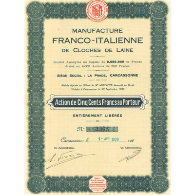 Manufacture Franco-Italienne de Cloches de Laine (Act 500 F)