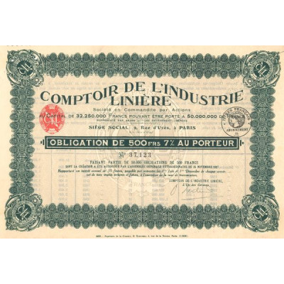 Comptoir de l'Industrie Linière (Act 500 F 7%)