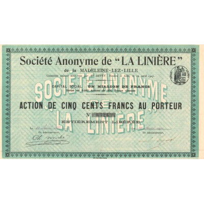 S.A. de "La Linière" de la Madeleine-lez-Lille (Act 500 F)
