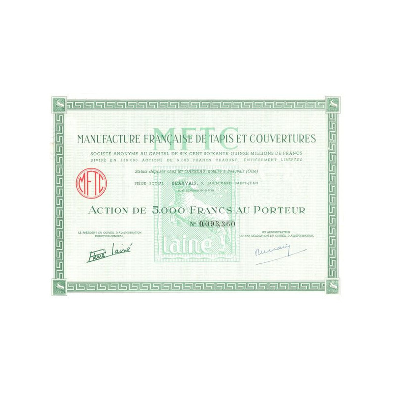 Manufacture Française de Tapis et Couvertures (Act 5000 F)