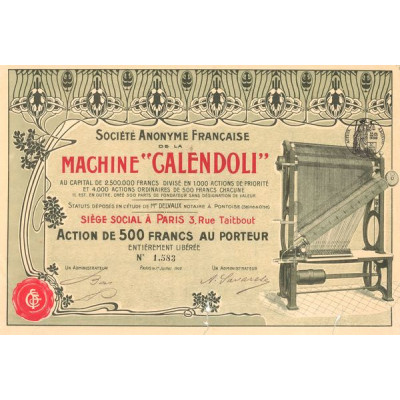 S.A. Française de la Machine "Calendoli" (Act 500 F)