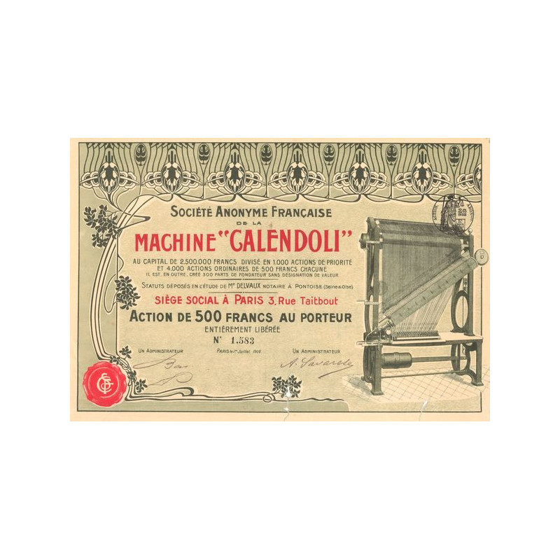 S.A. Française de la Machine "Calendoli" (Act 500 F)