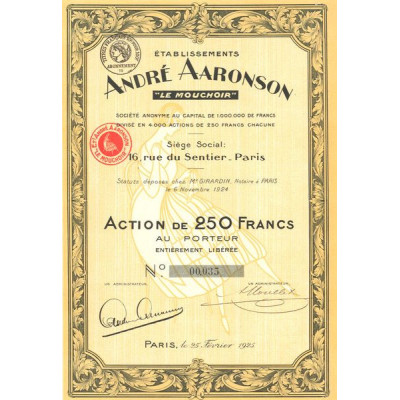 Ets André Aaronson "Le Mouchoir" (Act 250 F)