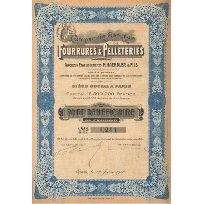Cie Gale de Fourrures & Pelleteries - Anc Ets N.Haendler & Fils (PB)