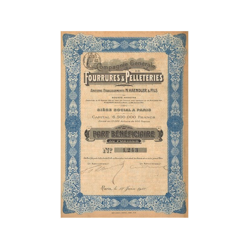 Cie Gale de Fourrures & Pelleteries - Anc Ets N.Haendler & Fils (PB)