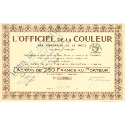 L'Officiel de la Couleur des Industries de la Mode (Act 250 F)