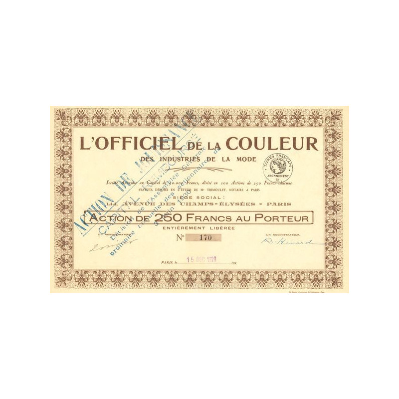 L'Officiel de la Couleur des Industries de la Mode (Act 250 F)