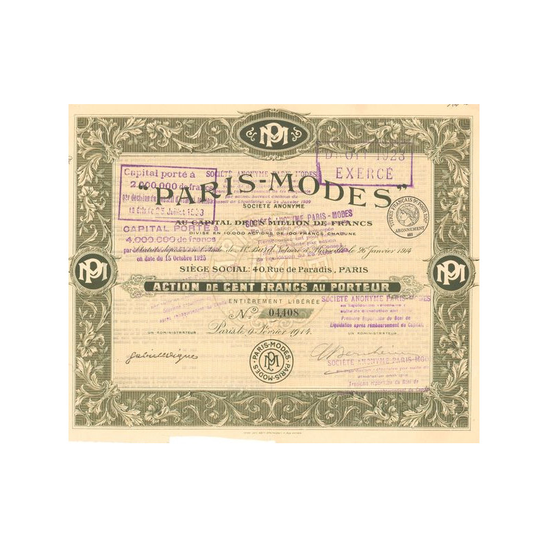 Paris-Modes (Act 100 F)