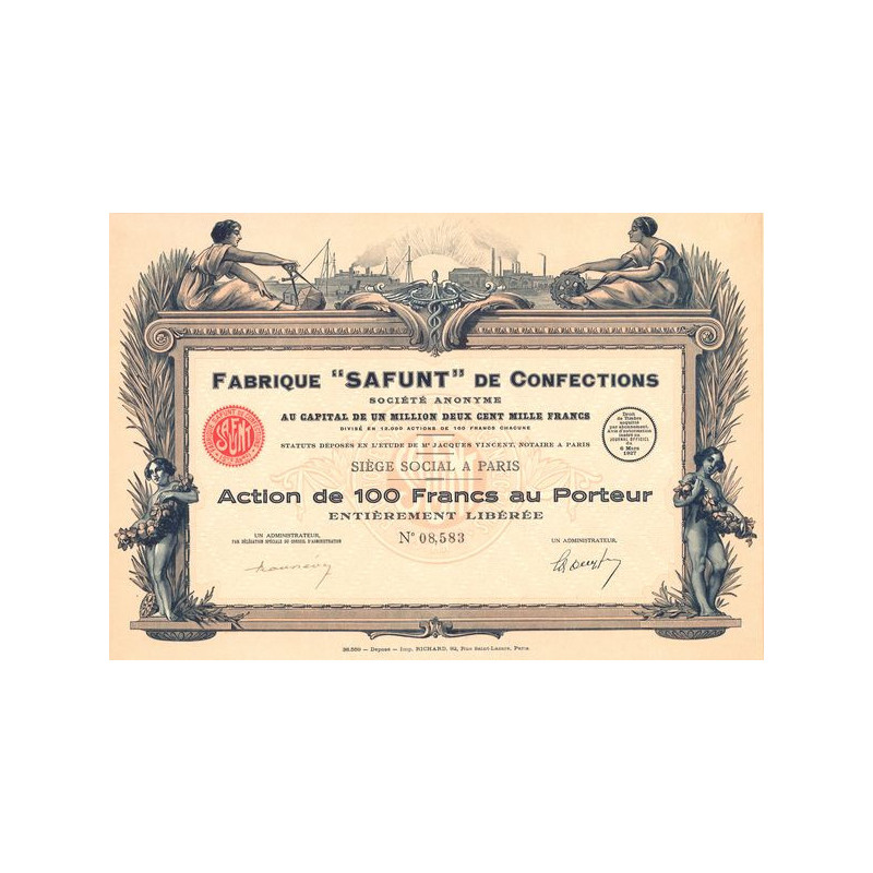 Fabrique "Safunt" de Confections (Act 100 F)