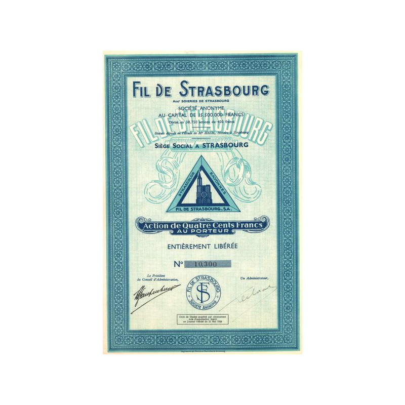 Fil de Strasbourg - Anc Soieries de Strasbourg (Act 400 F)
