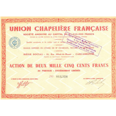 Union Chapelière Française (Act 2500 F)