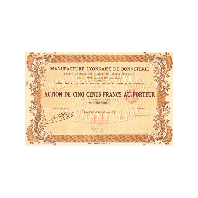 Manufacture Lyonnaise de Bonneterie (Act 500 F)