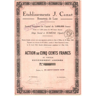 Ets J. Canat - Bonneterie de Luxe (Act 500 F)