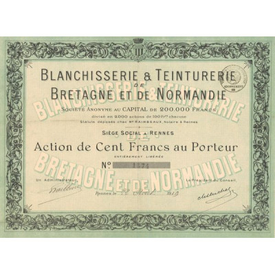 Blanchisserie & Teinturerie de Bretagne et de Normandie (Act 100 F)