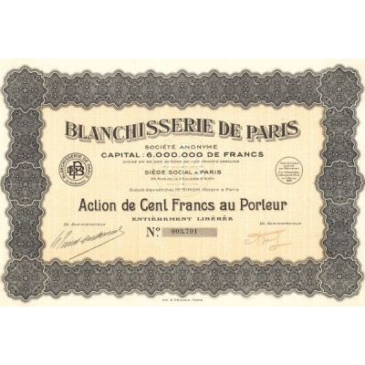 Blanchisserie de Paris (Act 100 F)