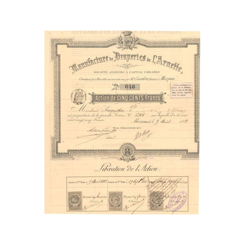 Manufacture de Draperies de l'Arnette (Act 500 F)