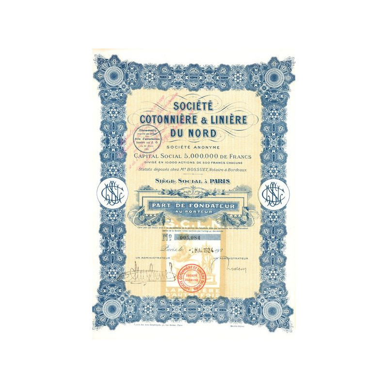 Sté Cotonnière & Linière du Nord (PF)