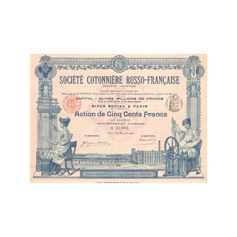 Sté Cotonnière Russo-Française (Act 500 F)