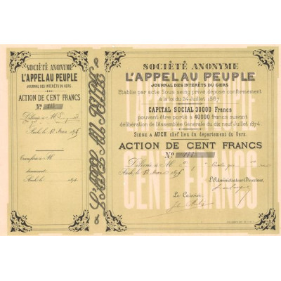 S.A. l'Appel au Peuple - Journal des Intérêts du Gers (Act 100 F)