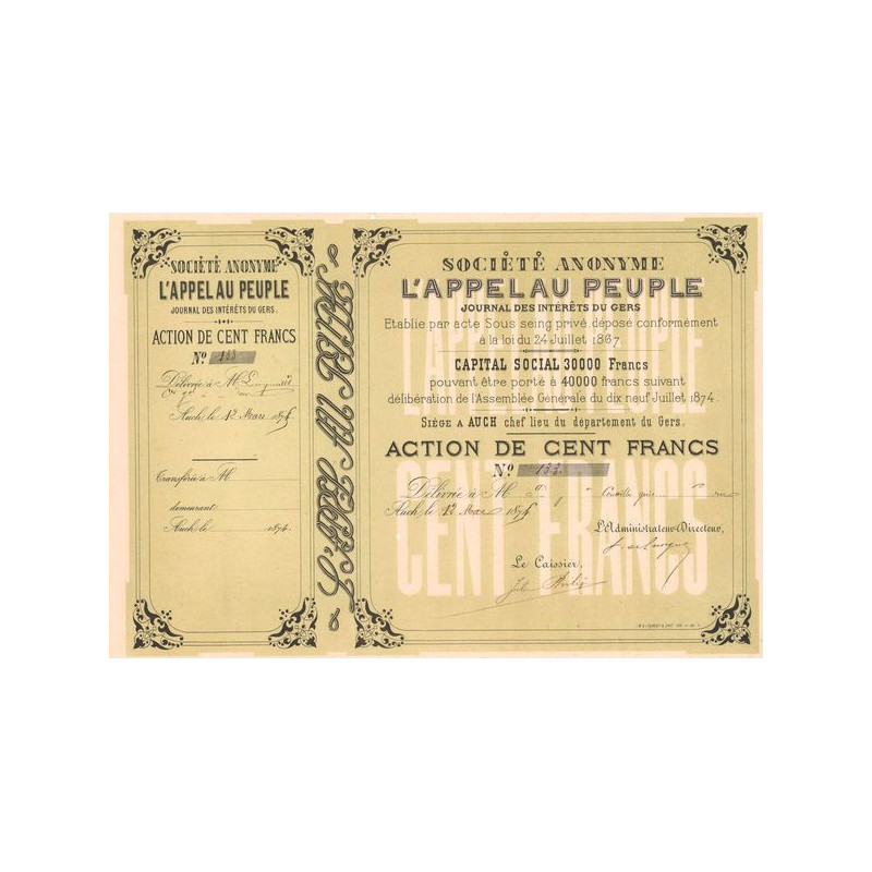 S.A. l'Appel au Peuple - Journal des Intérêts du Gers (Act 100 F)