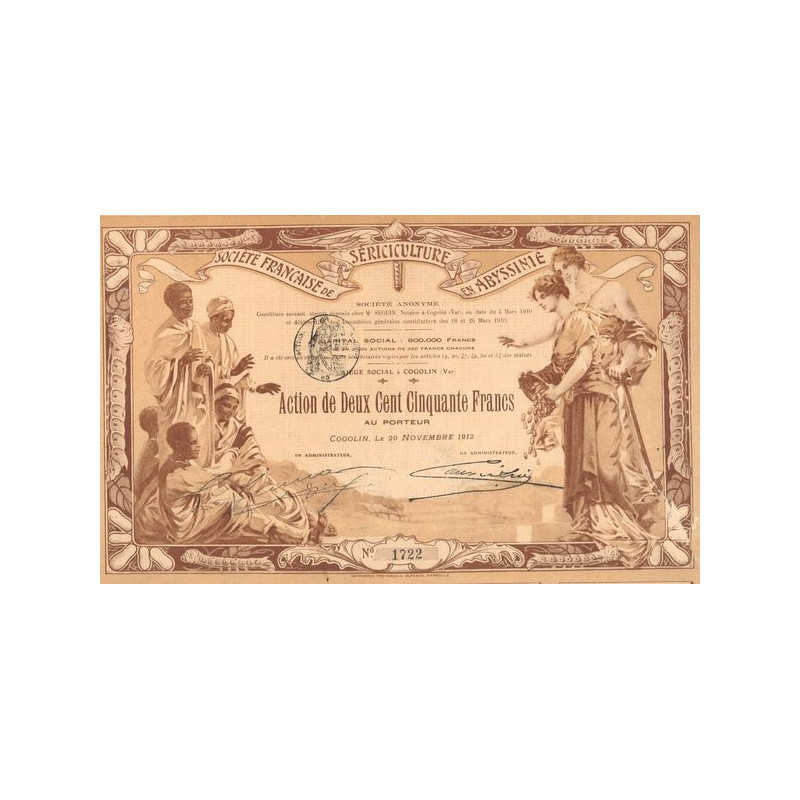 Sté Française Sériciculture en Abyssine (Act 250 F)