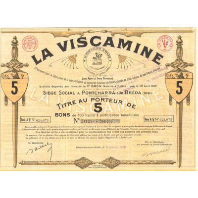 La Viscamine (Titre 05 Bons 100 F)