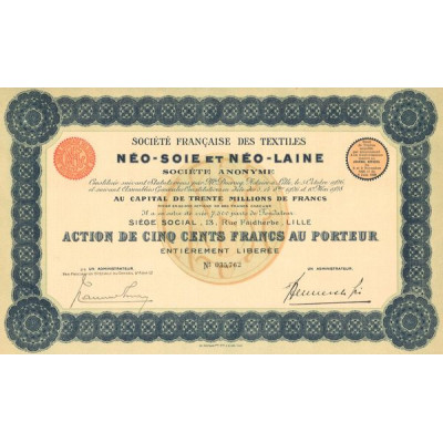 Sté Française des Textiles Néo-Soie et Néo-Laine (Act 500 F)