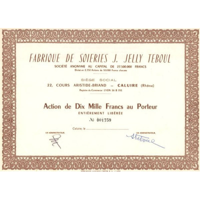 Fabrique de Soieries J. Jelly Teboul (Act 10000 F)