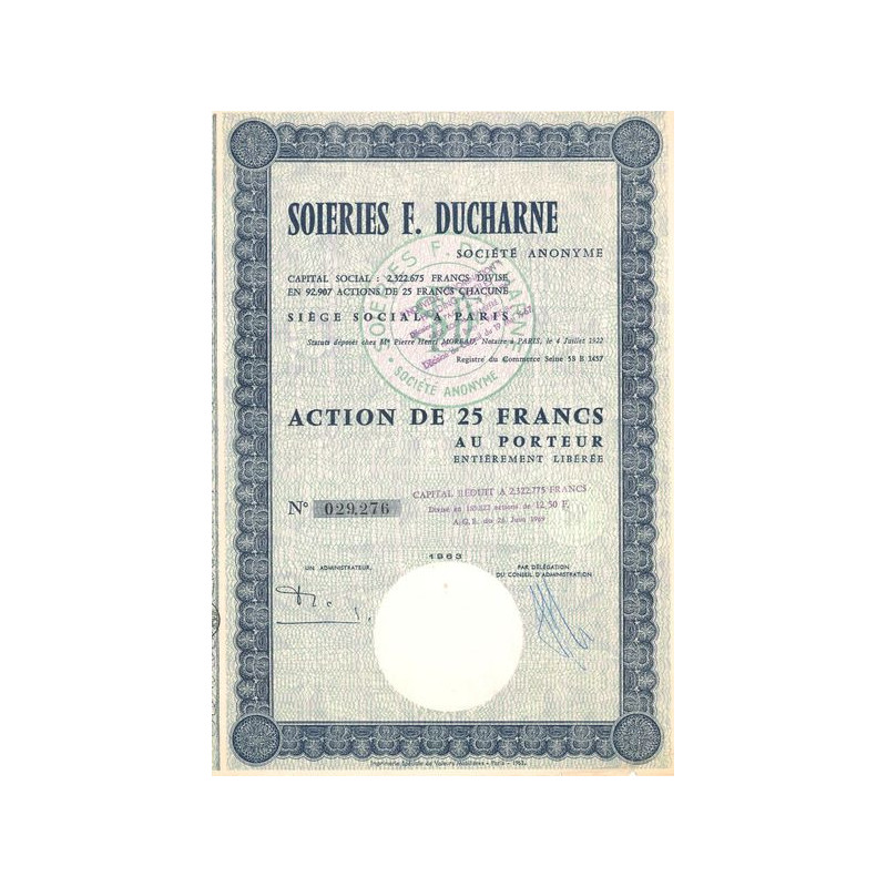 Soieries F. Ducharne (Act 25 F)