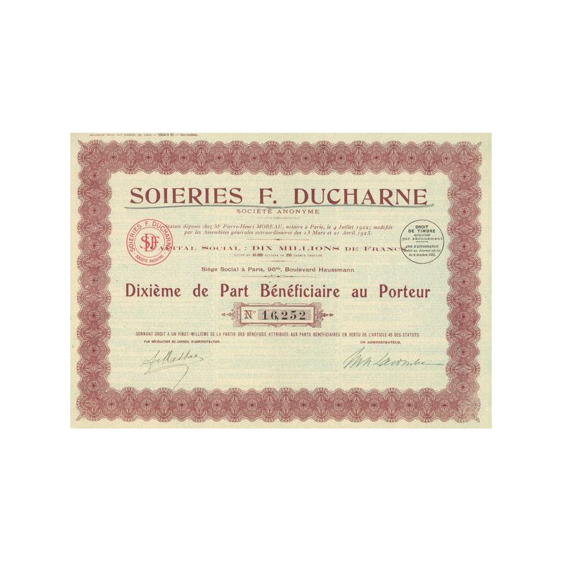 Soieries F. Ducharne (10eme PB)