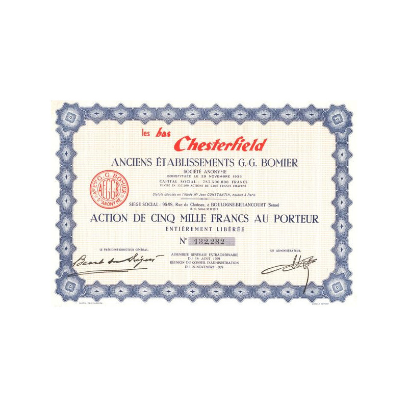 Les Bas Chesterfield - Anc Ets G.-G. Bomier (Act 5000 F)