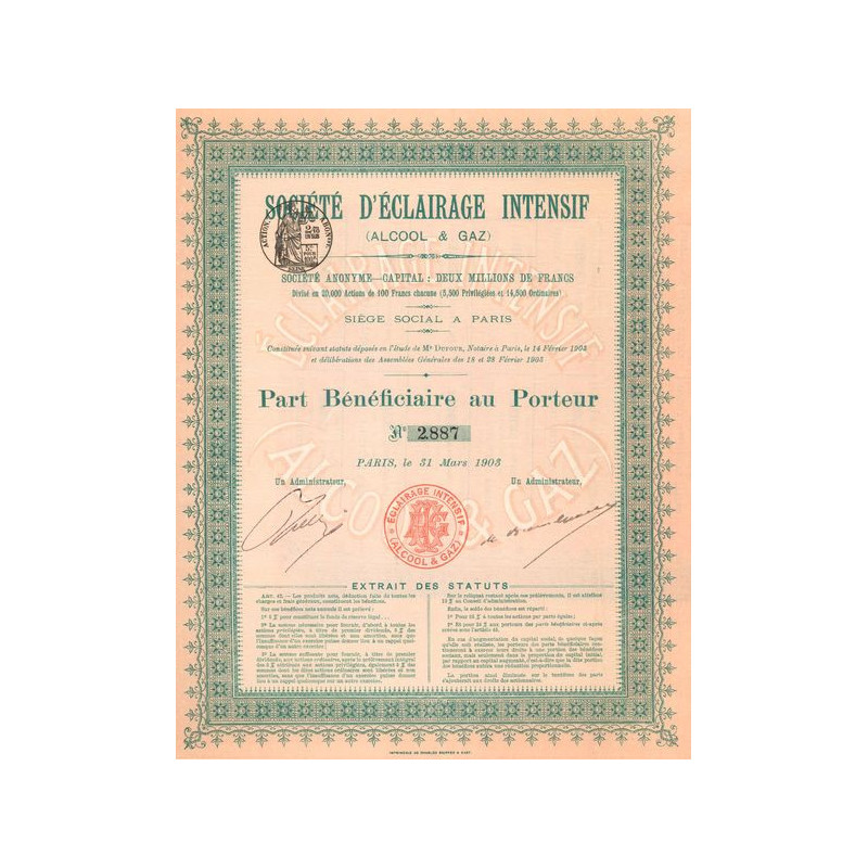 Sté d'Eclairage Intensif (Alcool & Gaz) (PB)