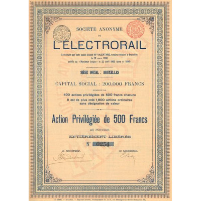 S.A. de l'Electrorail (Act Priv 500 F)