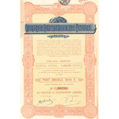 Cie Internationale des Pétroles (Part Sociale Série A)