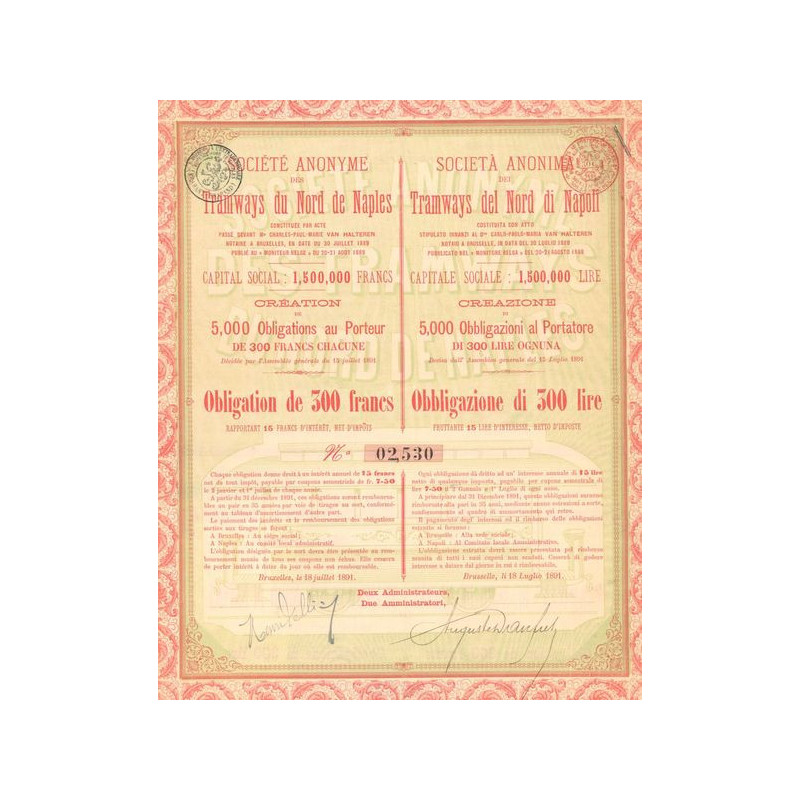 S.A. des Tramways du Nord de Naples (Obl 300 F)