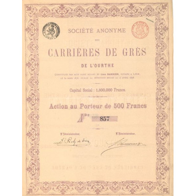 S.A. des Carrières de Grès de l'Ourthe (Act 500 F)