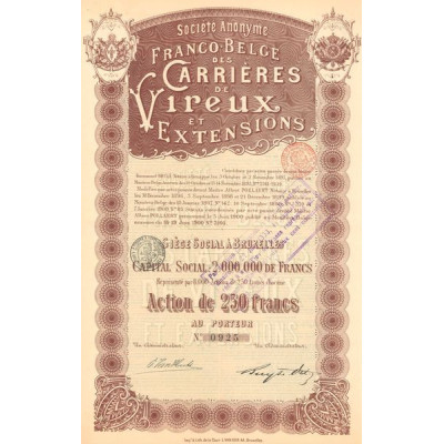 S.A. Franco-Belge des Carrières de Vireux et Extensions (Act 250 F)
