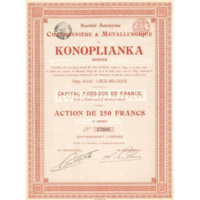 S.A. Charbonnière & Métallurgique de Konoplianka Donetz (Act 250 F)