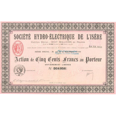 Sté Hydro-Electrique de l'Isère (Act 500 F)