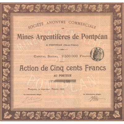 S.A. Commerciale des Mines Argentifères de Pontpéan (Act 500 F)
