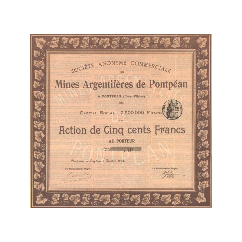 S.A. Commerciale des Mines Argentifères de Pontpéan (Act 500 F)